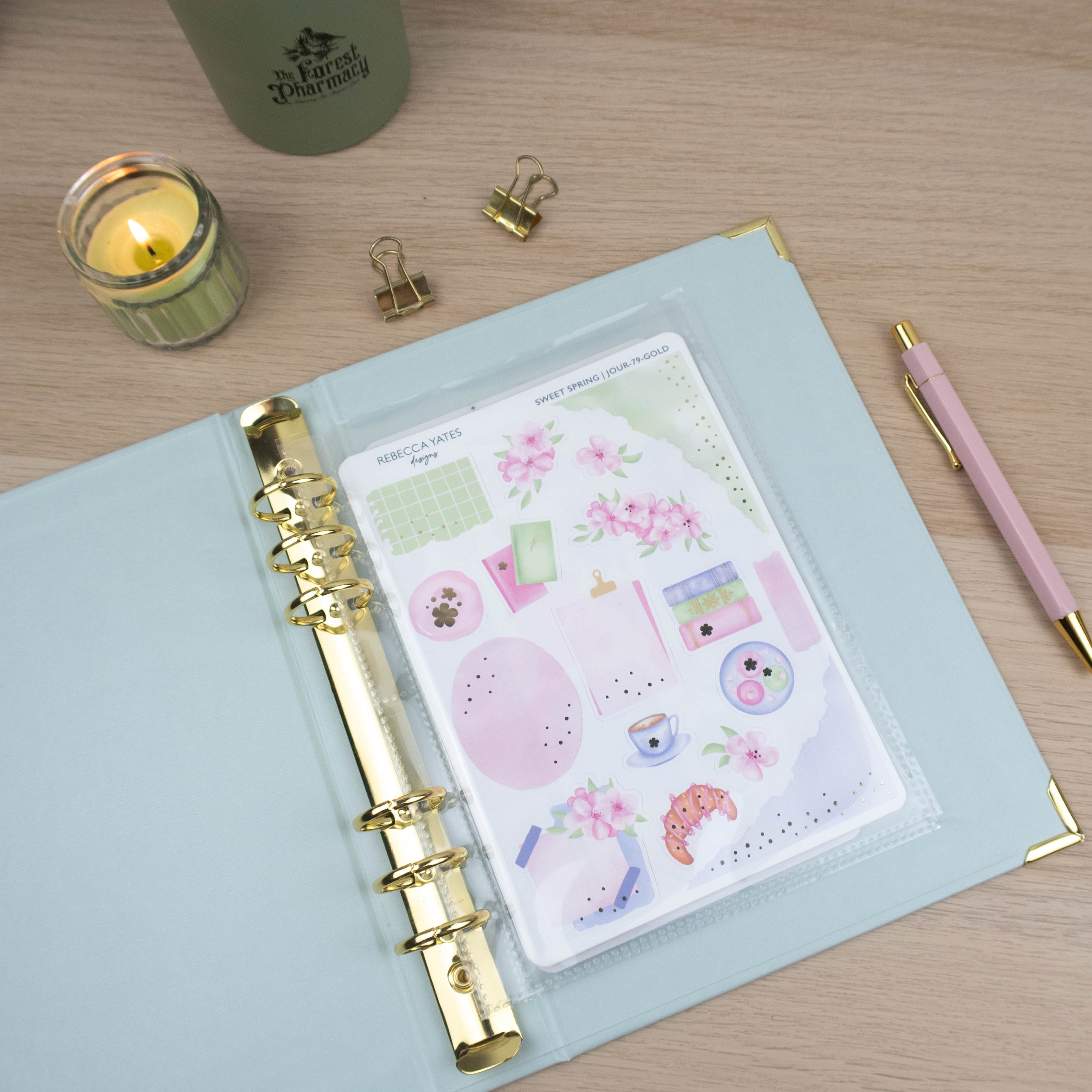 LIGHT SAGE GREEN STICKER STORAGE BINDER - Rebecca Yates