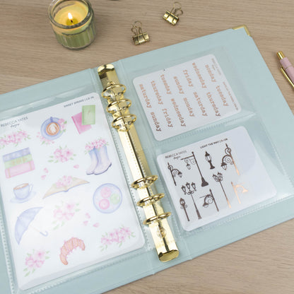 LIGHT SAGE GREEN STICKER STORAGE BINDER - Rebecca Yates