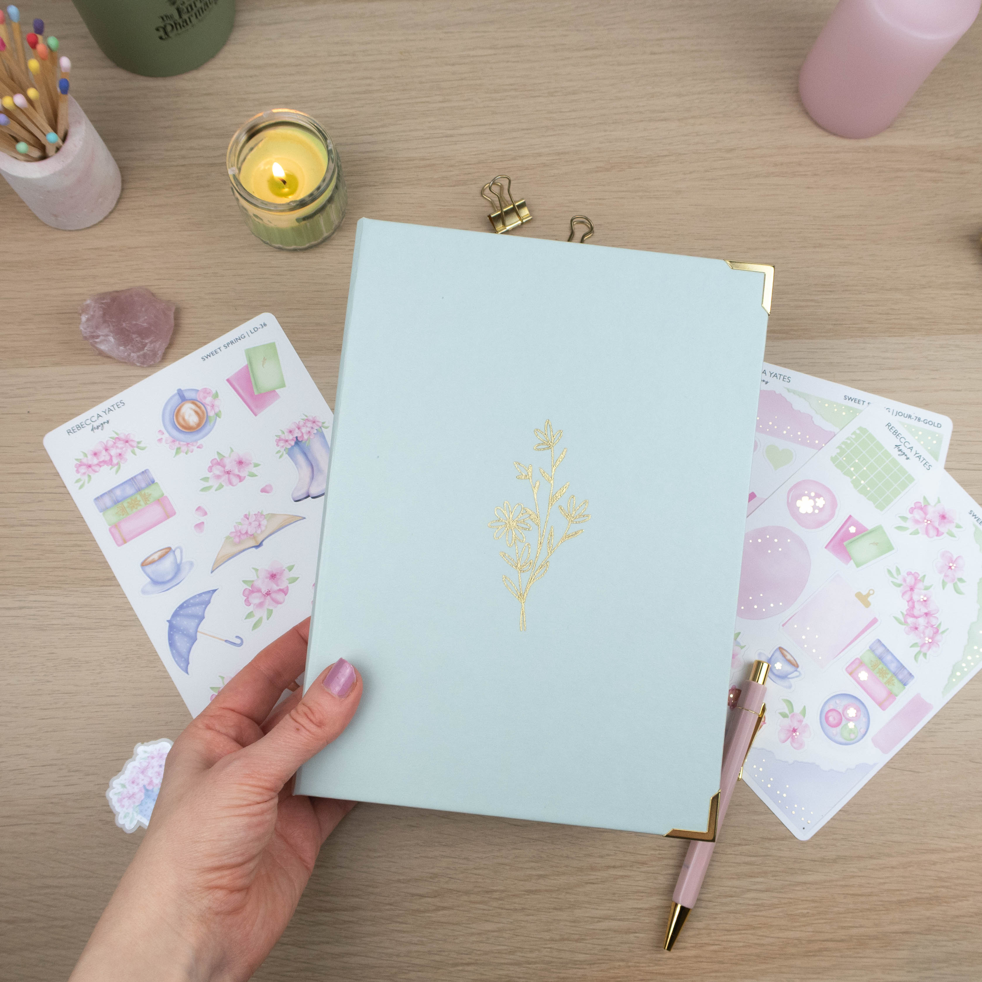 LIGHT SAGE GREEN STICKER STORAGE BINDER - Rebecca Yates