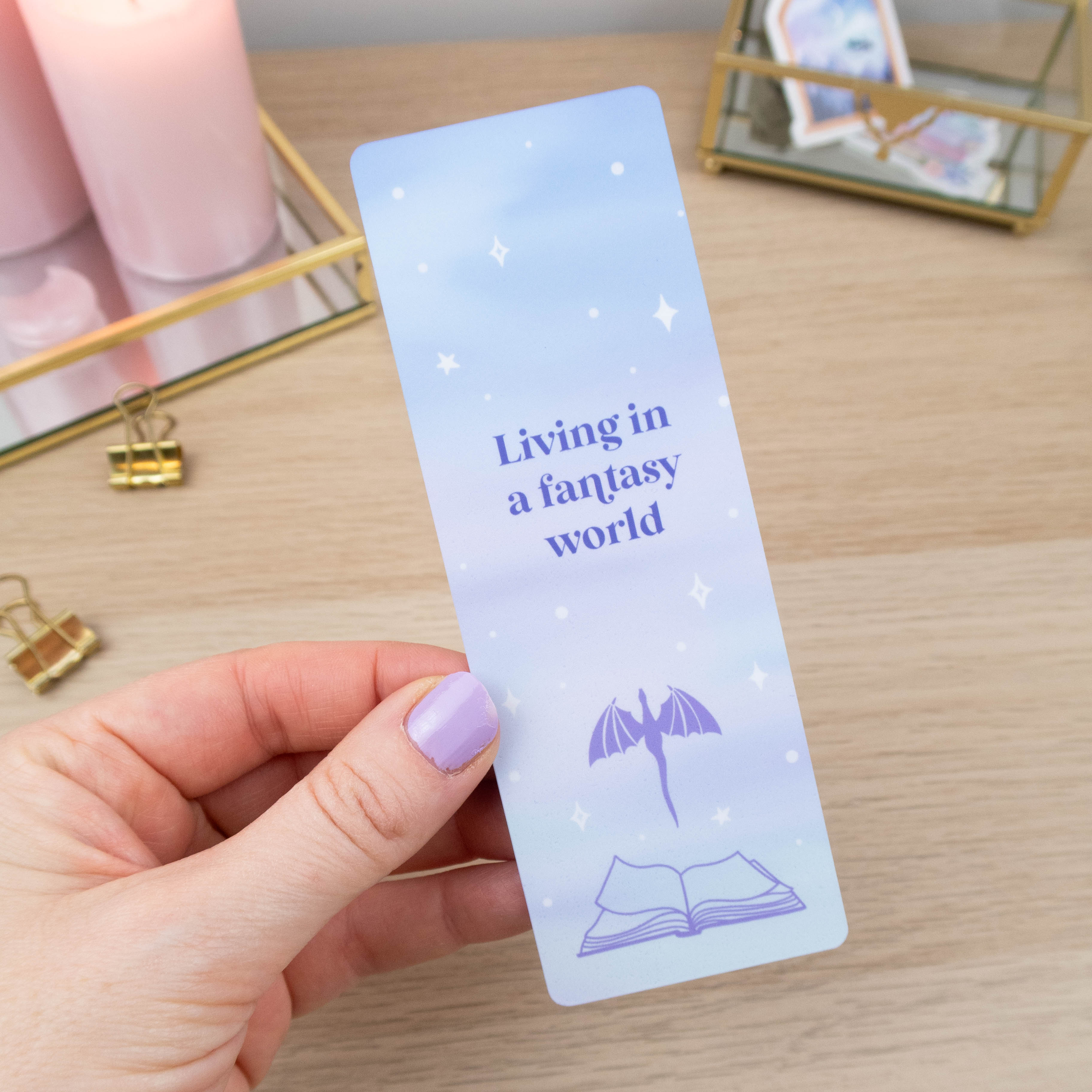 LIVING IN A FANTASY WORLD - BOOKMARK - Rebecca Yates