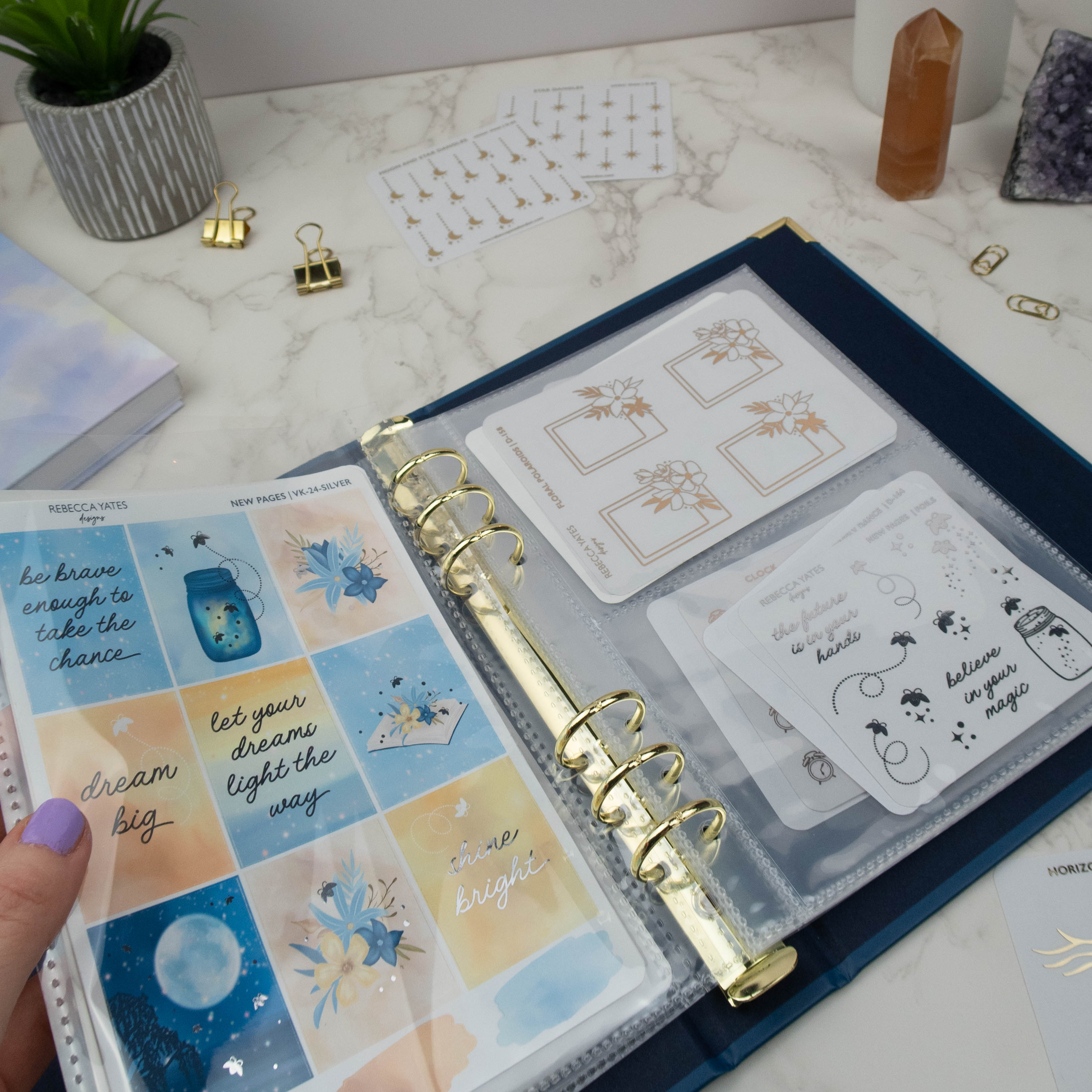 MIDNIGHT BLUE STICKER STORAGE BINDER - Rebecca Yates