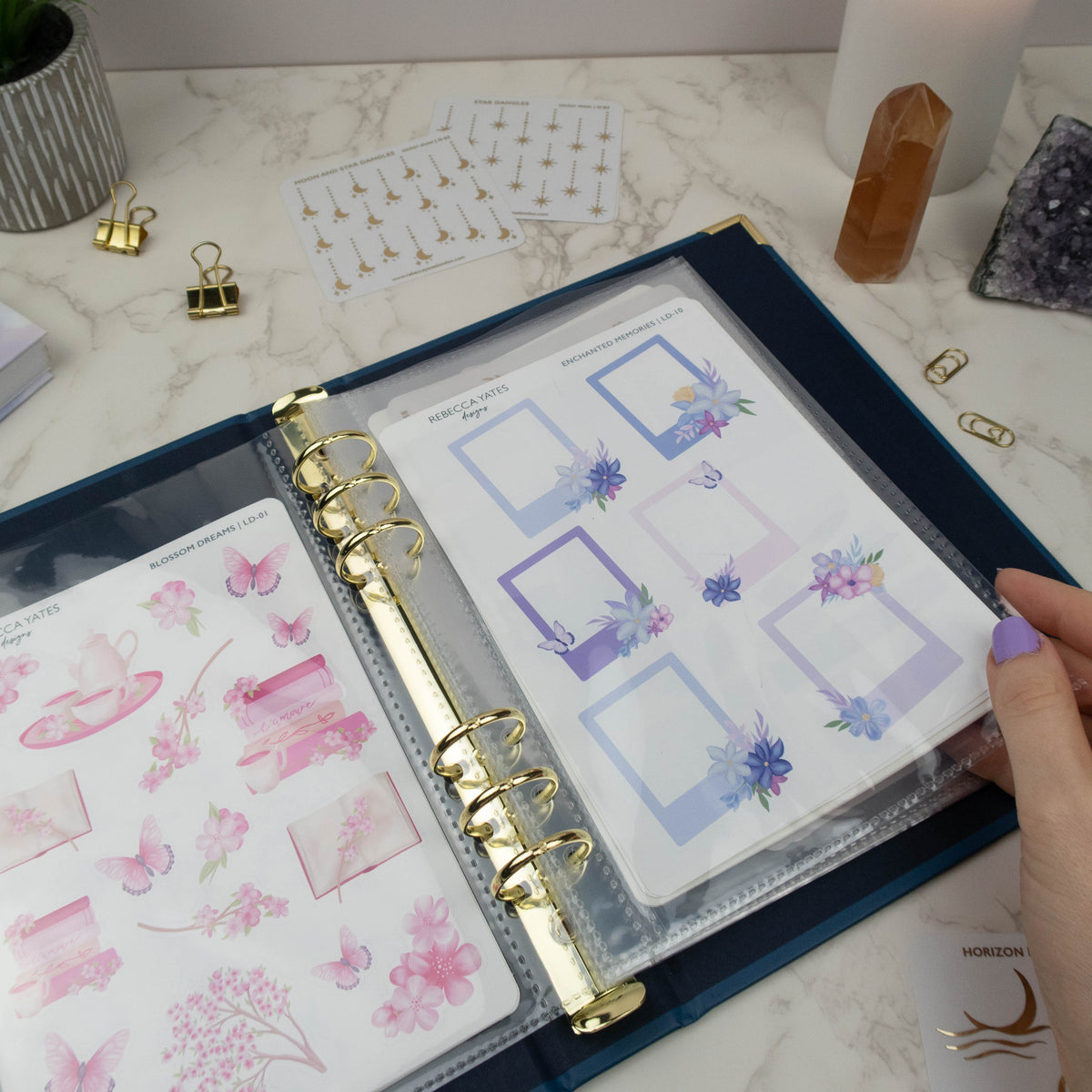 MIDNIGHT BLUE STICKER STORAGE BINDER - Rebecca Yates