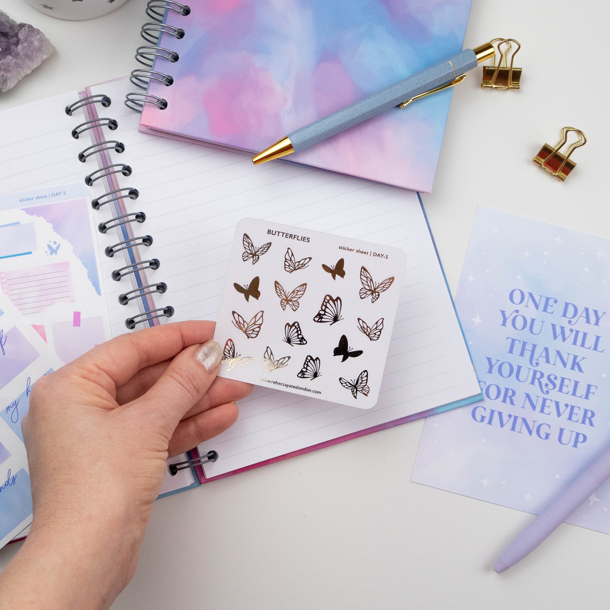 BUTTERFLIES - FOILED PLANNER STICKER SHEET - Rebecca Yates