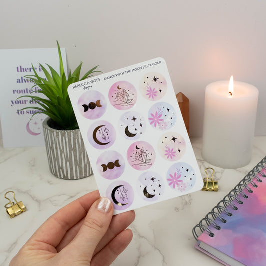 DANCE WITH THE MOON - PLANNER STICKER SHEET