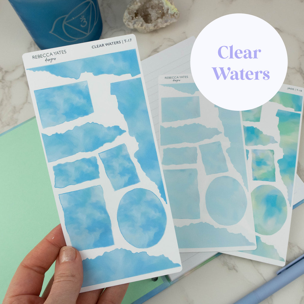 DREAMERS COVE TORN PAPER SAMPLERS - STICKER SHEET - Rebecca Yates