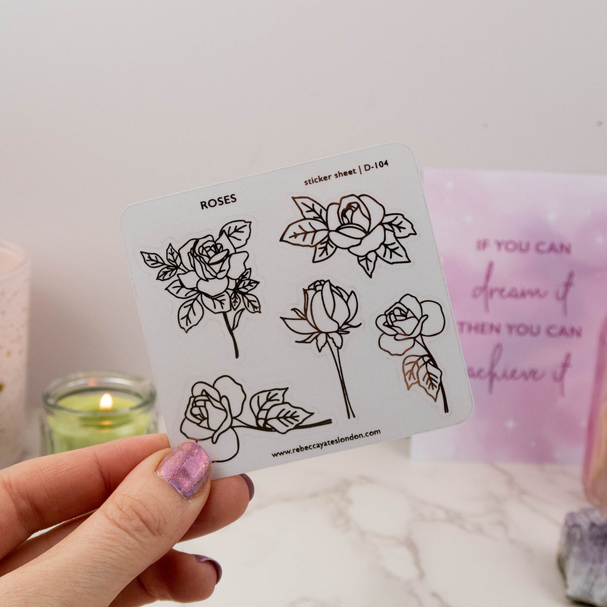 ROSES - FOILED PLANNER STICKERS - Rebecca Yates