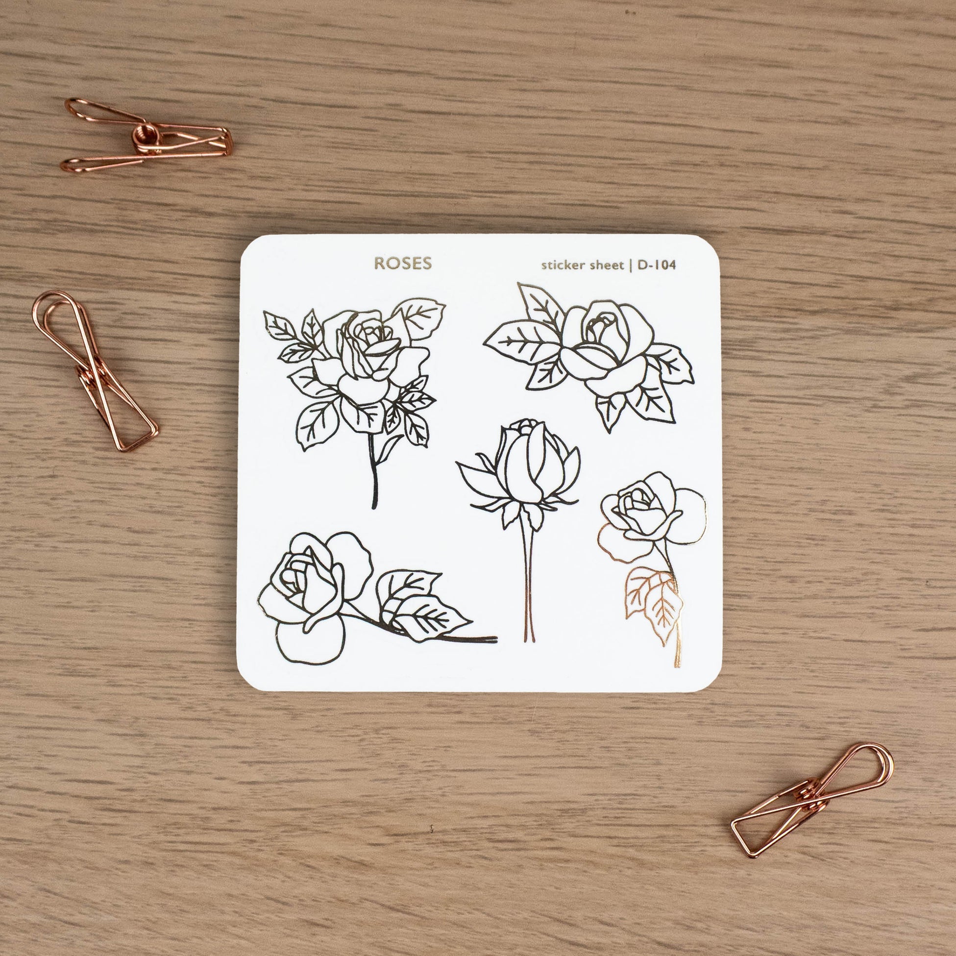 ROSES - FOILED PLANNER STICKERS - Rebecca Yates