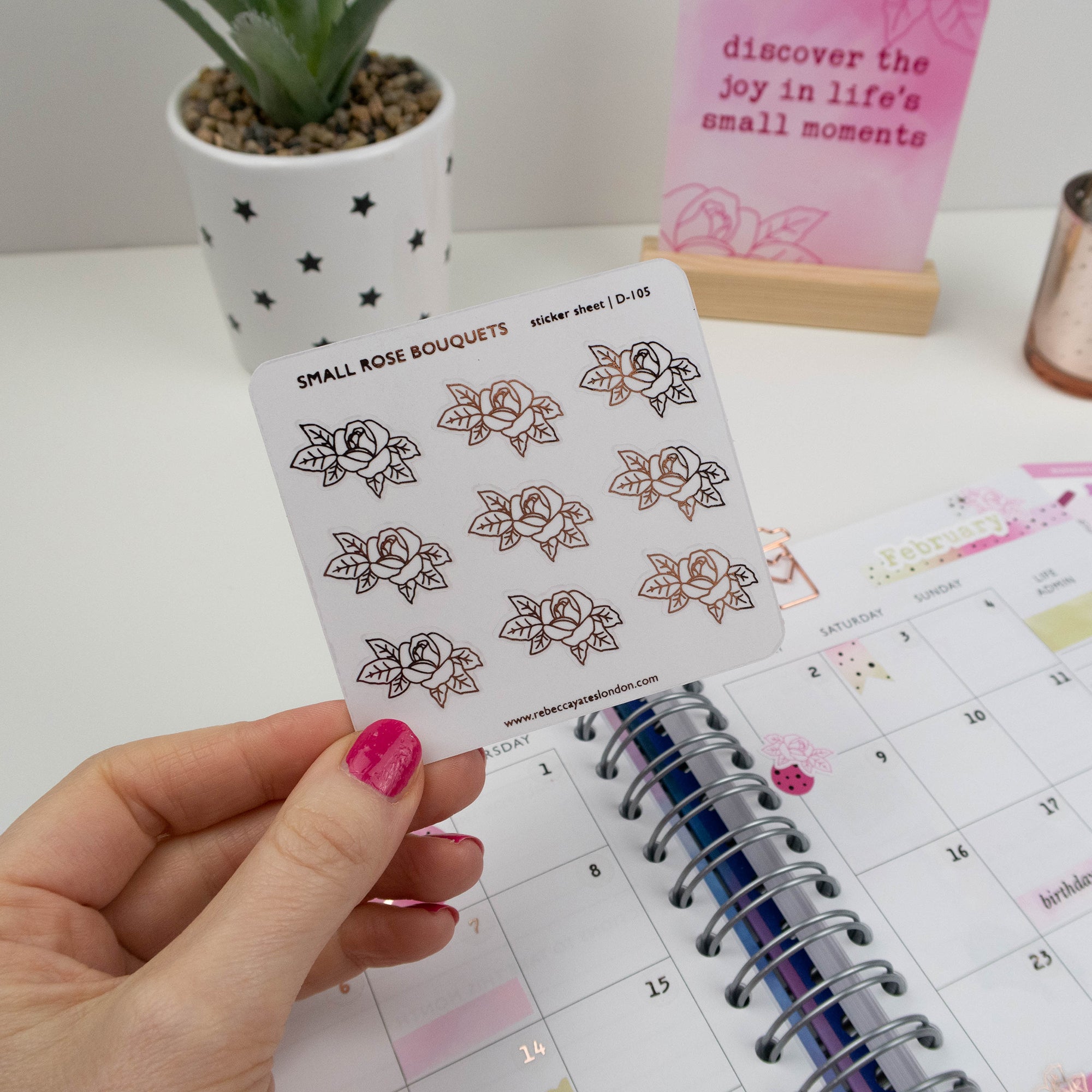 ROSE BOUQUETS - FOILED PLANNER STICKERS - Rebecca Yates