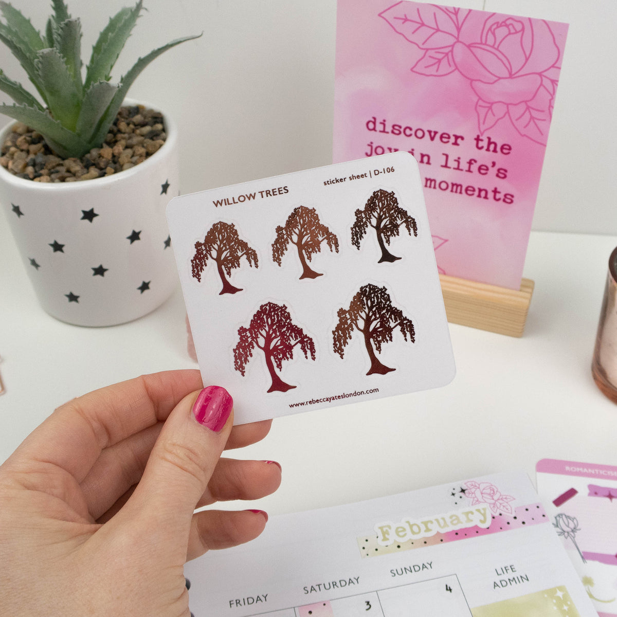 WILLOW TREES - FOILED PLANNER STICKERS - Rebecca Yates