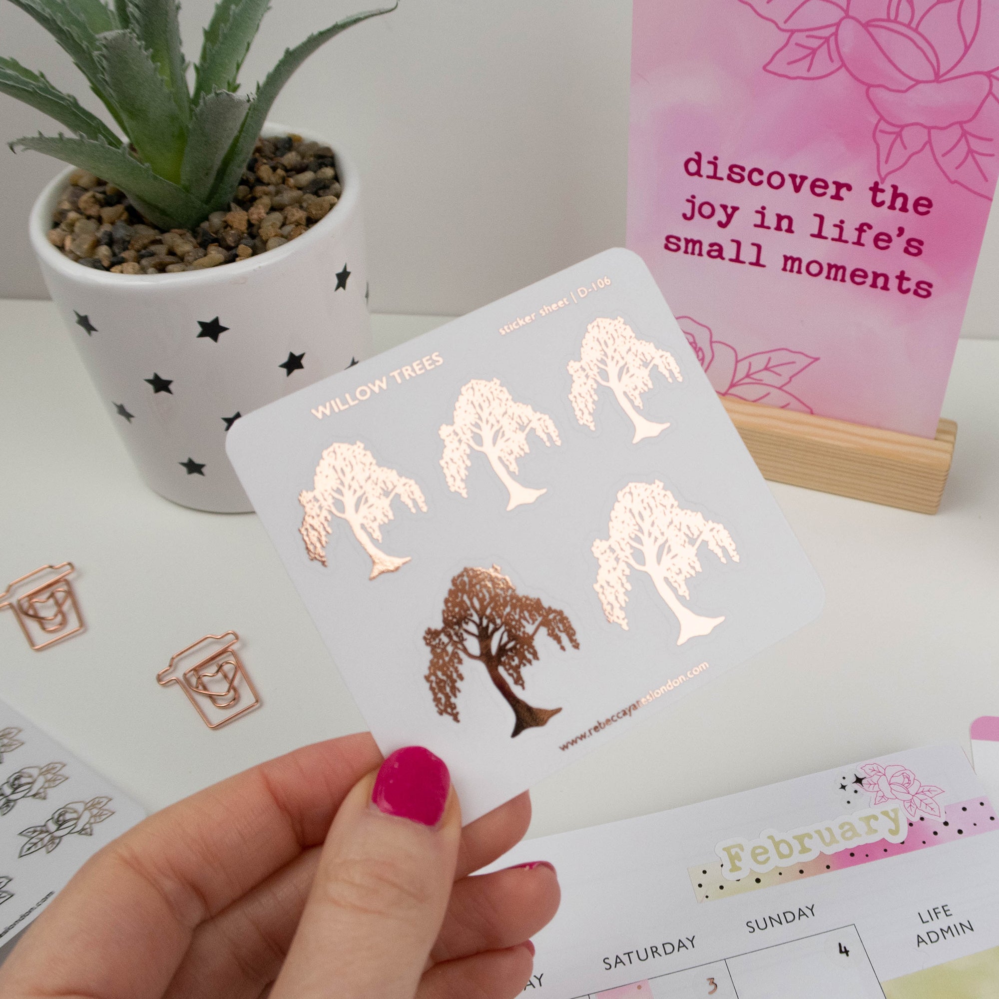 WILLOW TREES - FOILED PLANNER STICKERS - Rebecca Yates
