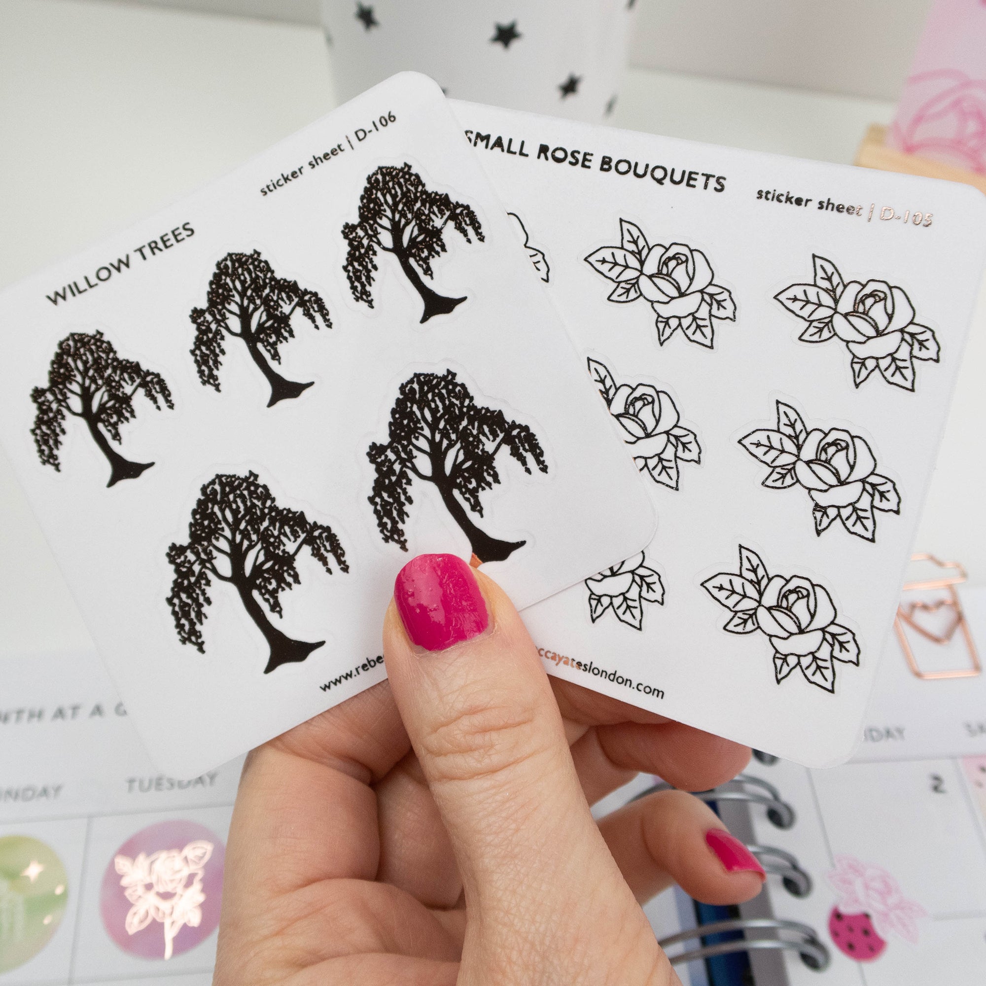 WILLOW TREES - FOILED PLANNER STICKERS - Rebecca Yates
