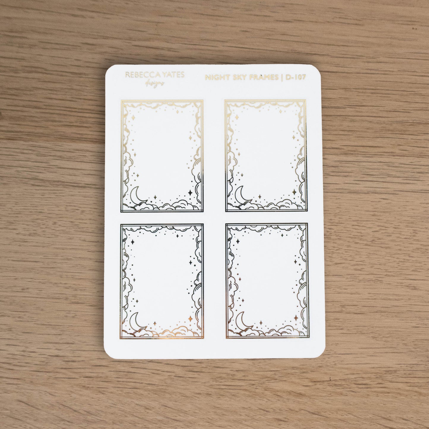 NIGHT SKY FRAMES - FOILED STICKER SHEET - Rebecca Yates