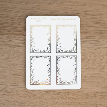 NIGHT SKY FRAMES - FOILED STICKER SHEET - Rebecca Yates