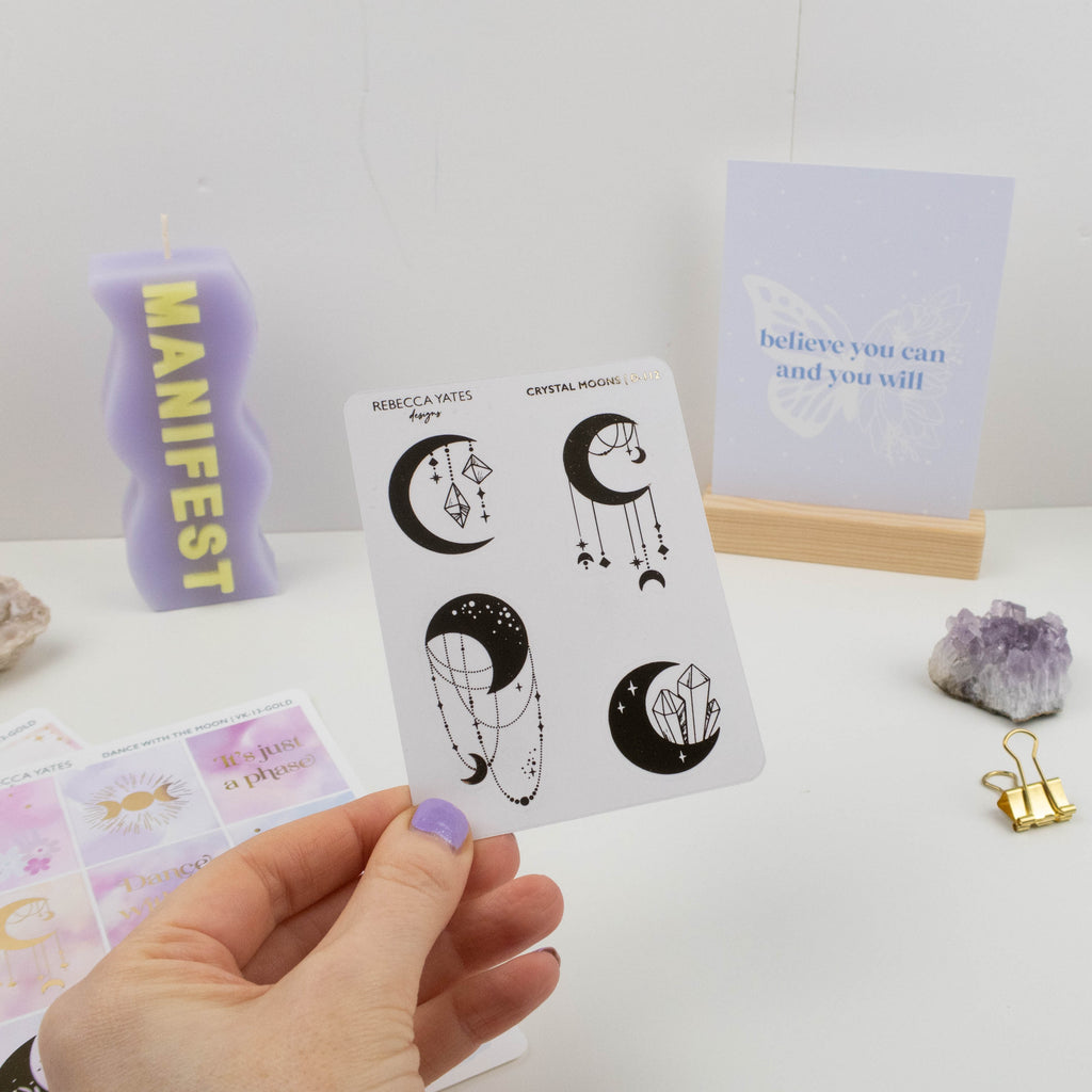 CRYSTAL MOONS - FOILED STICKER SHEET - Rebecca Yates