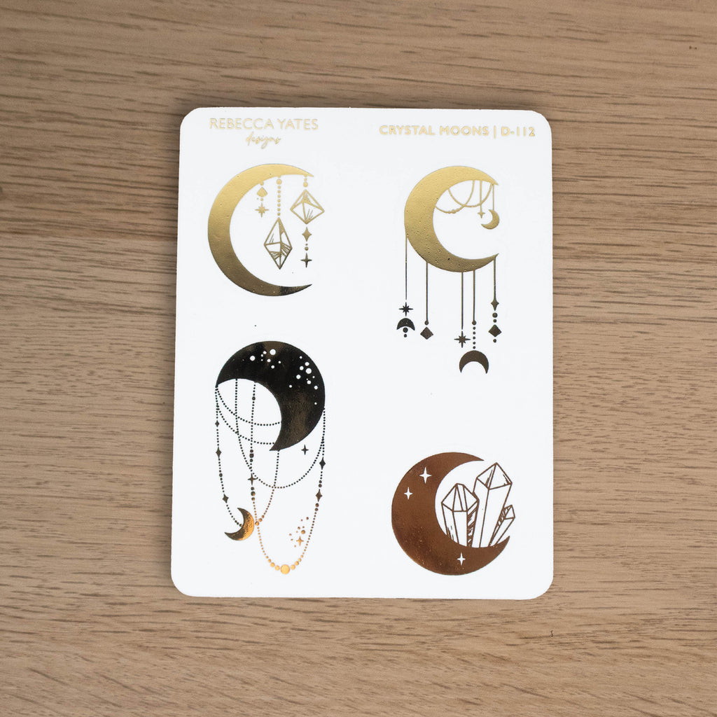 CRYSTAL MOONS - FOILED STICKER SHEET - Rebecca Yates