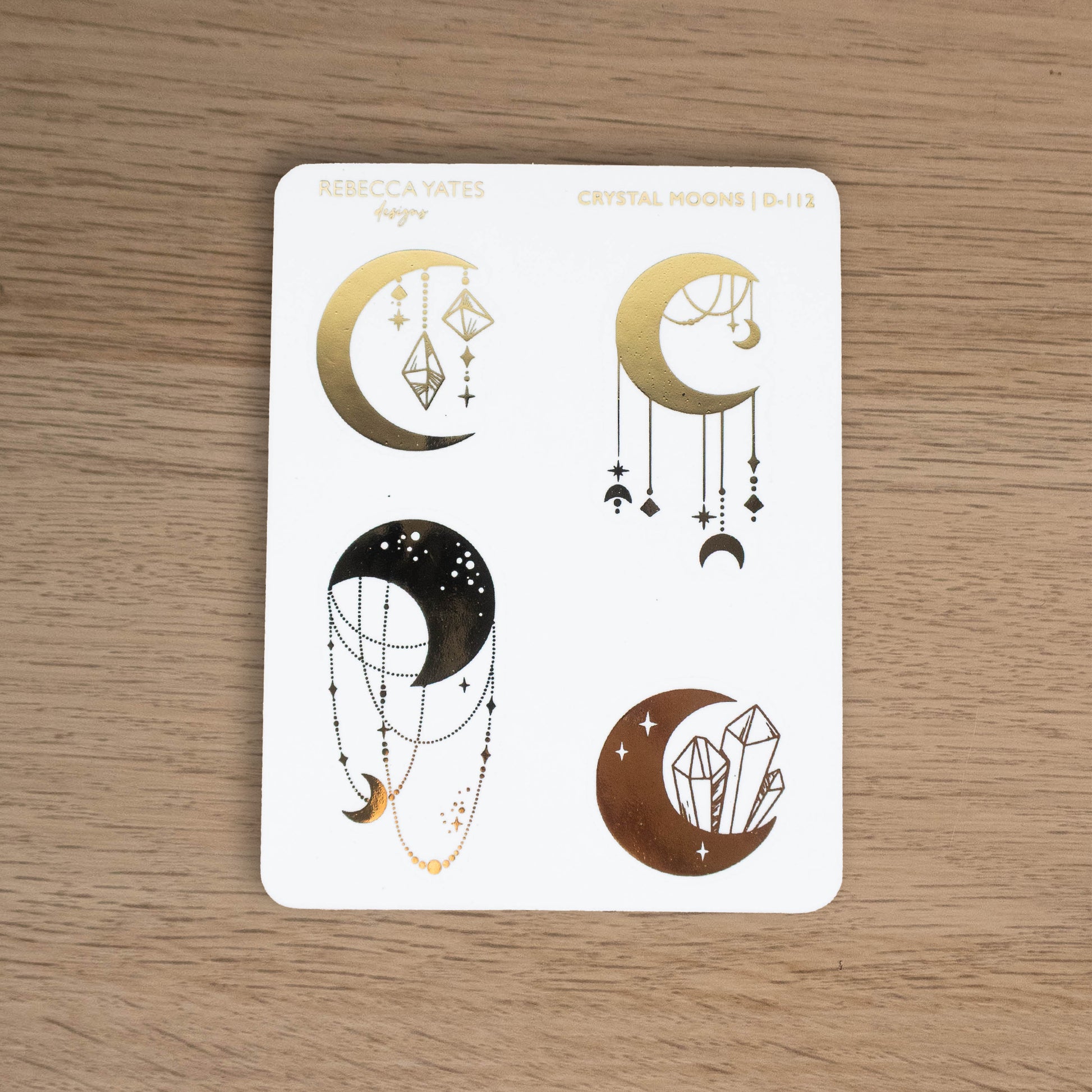 CRYSTAL MOONS - FOILED STICKER SHEET - Rebecca Yates