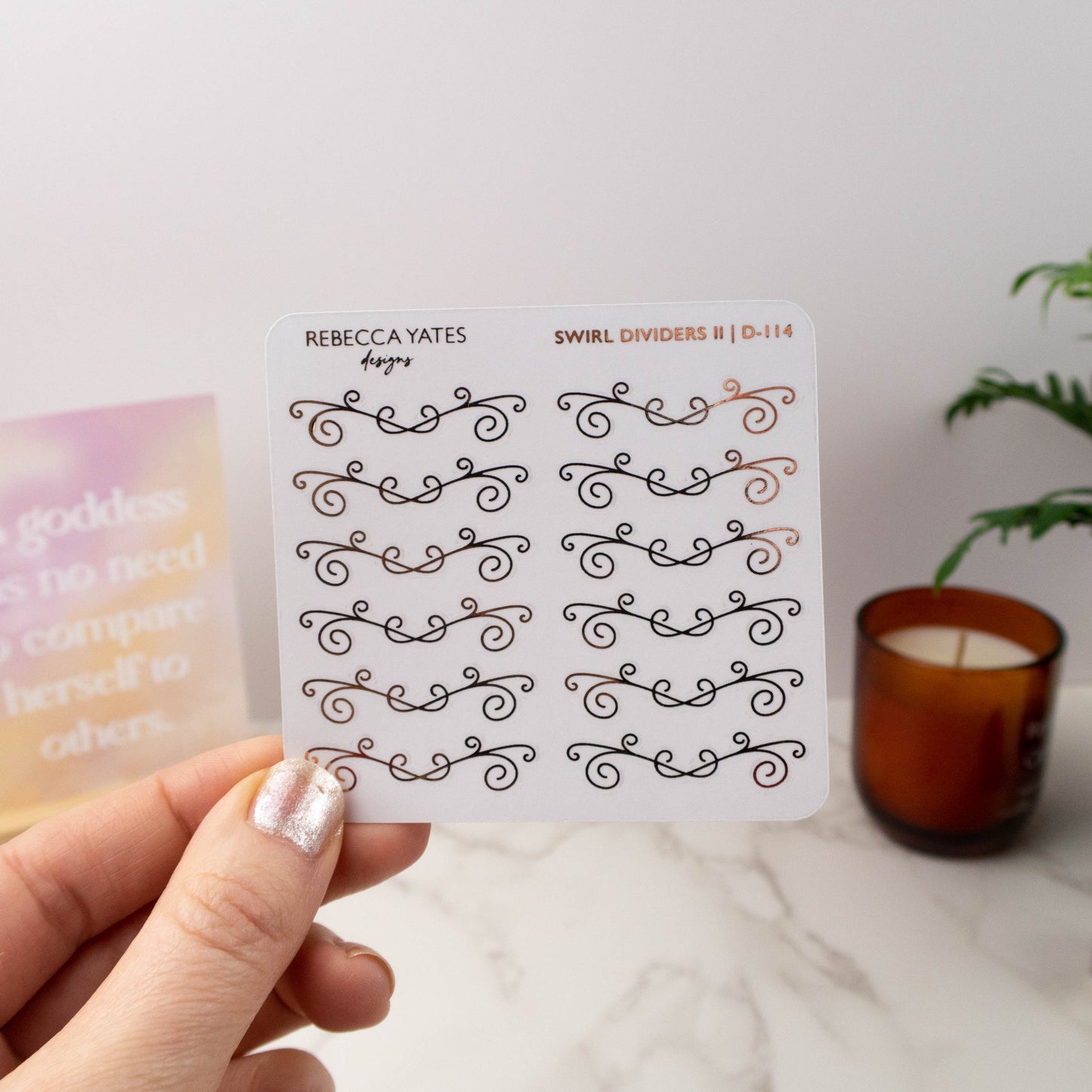 SWIRL DIVIDERS II - FOILED PLANNER STICKERS