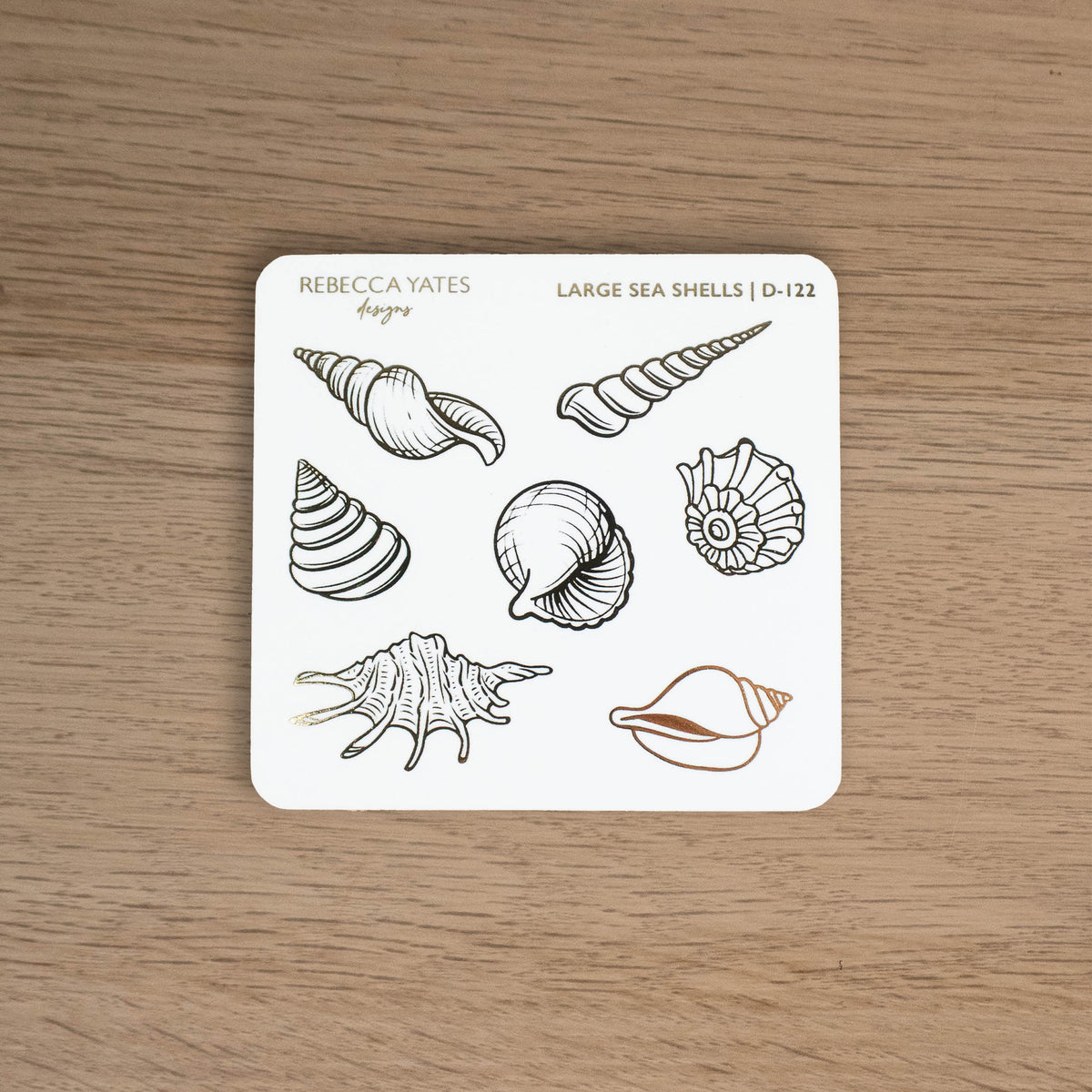 LARGE SEA SHELLS - FOILED STICKER SHEET