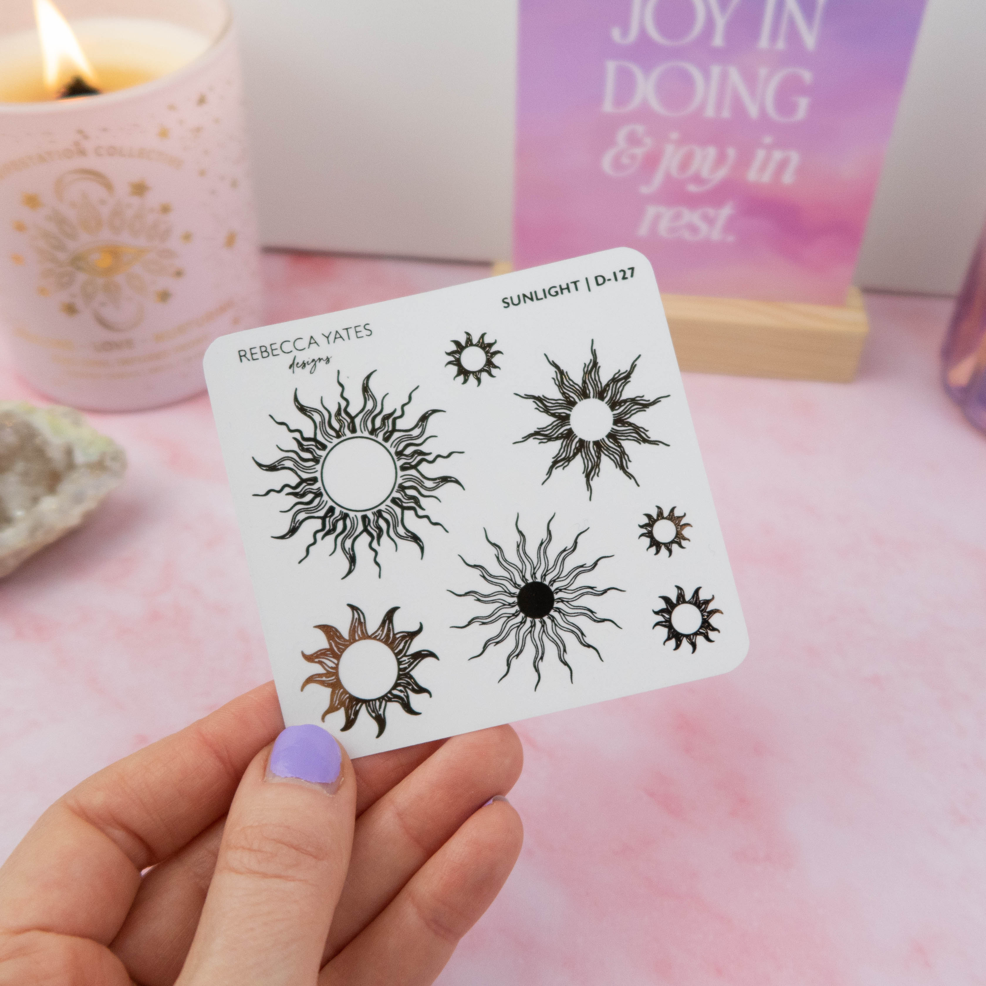 SUNSHINE - FOILED STICKER SHEET - Rebecca Yates