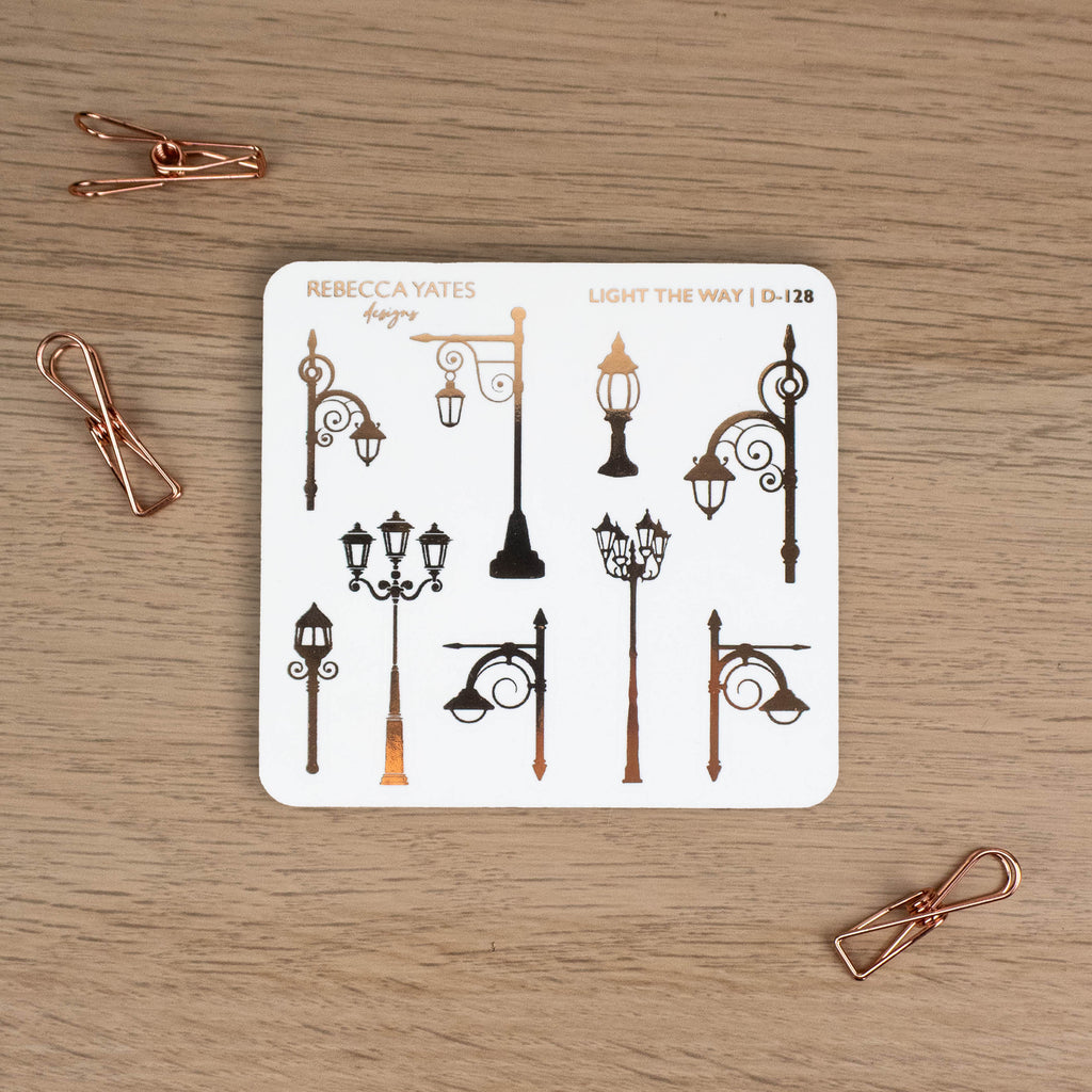 LIGHT THE WAY - FOILED STICKER SHEET - Rebecca Yates
