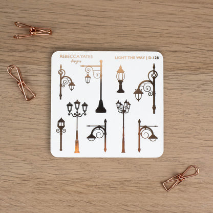 LIGHT THE WAY - FOILED STICKER SHEET - Rebecca Yates