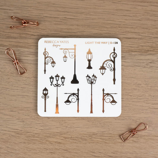 LIGHT THE WAY - FOILED STICKER SHEET - Rebecca Yates