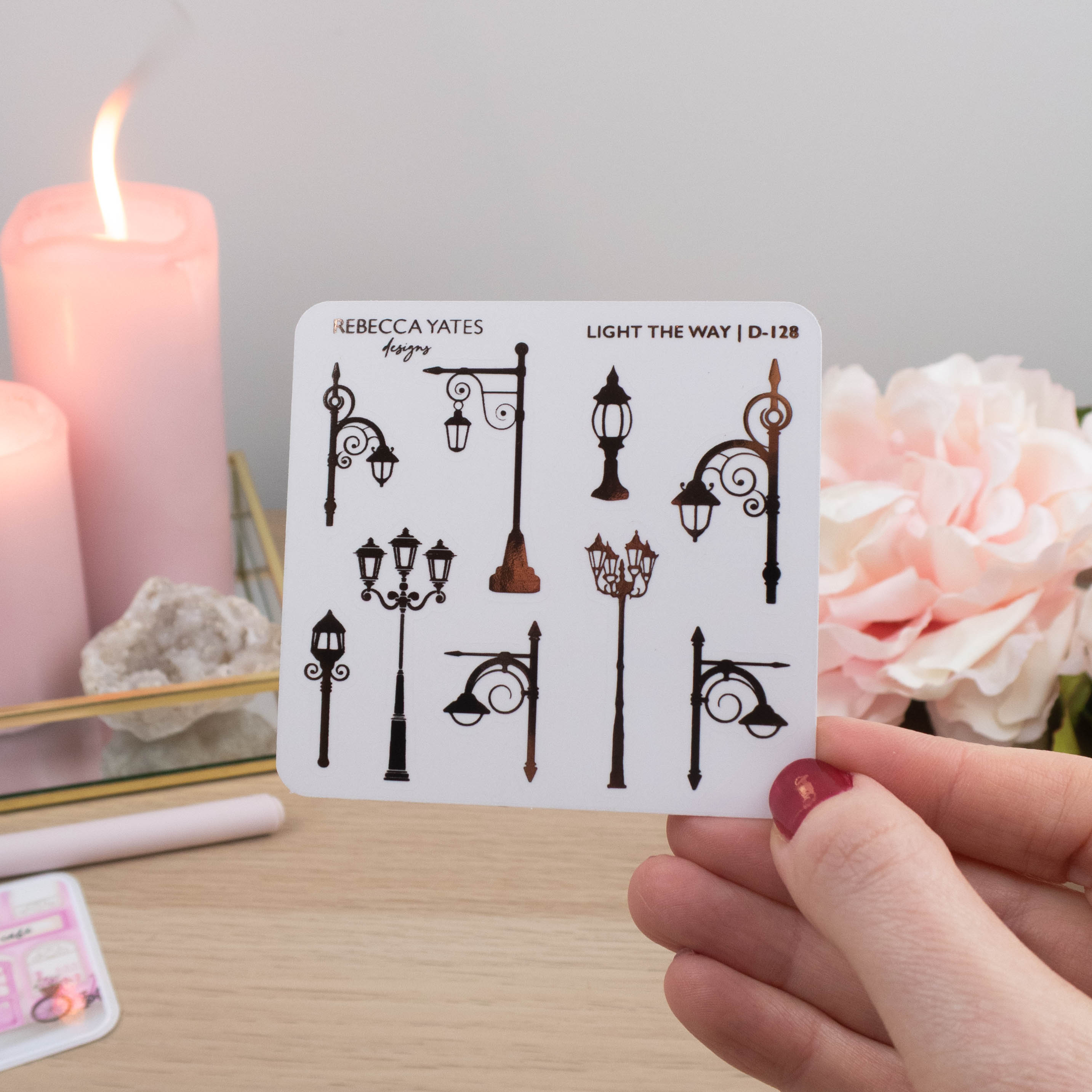 LIGHT THE WAY - FOILED STICKER SHEET - Rebecca Yates