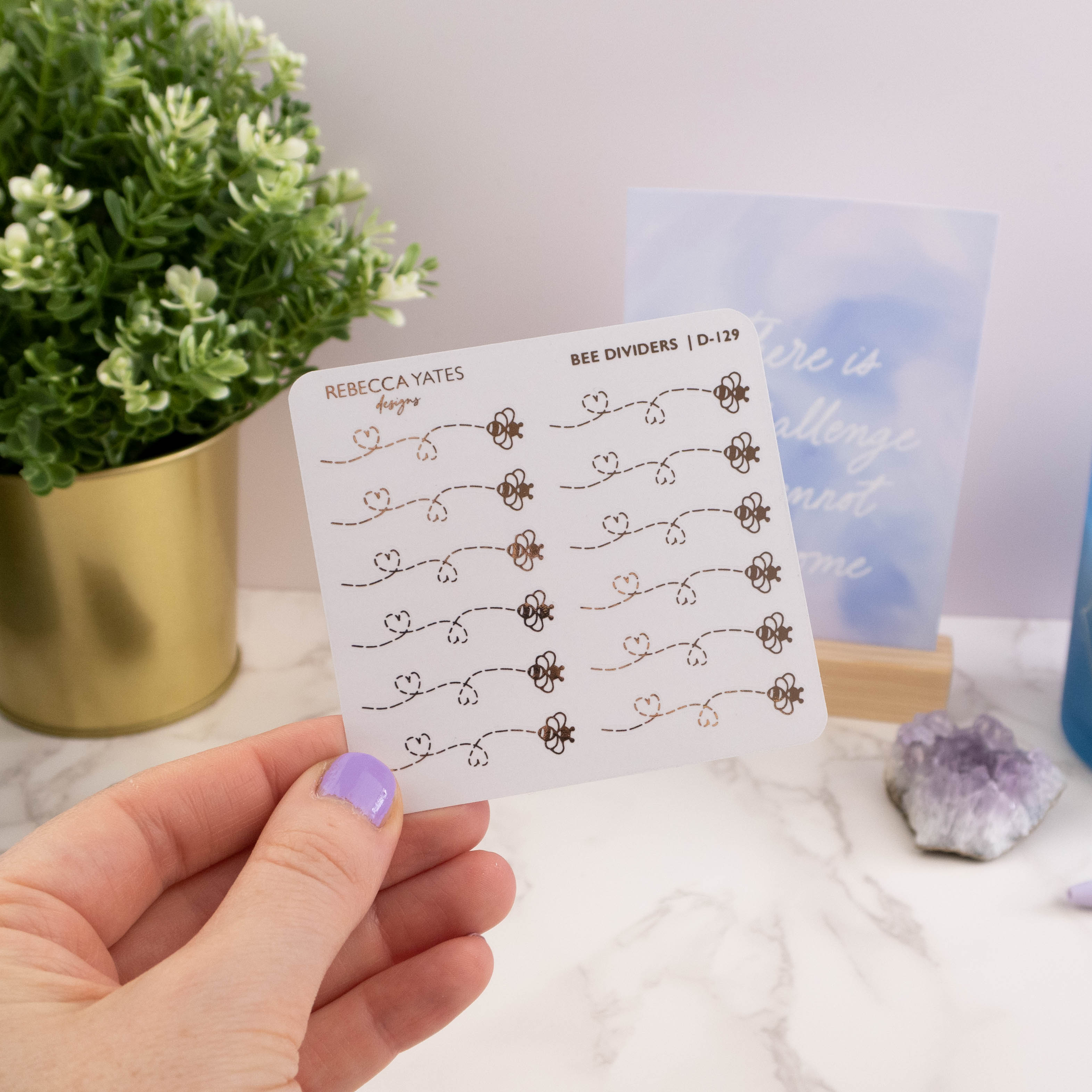 BEE DIVIDERS - FOILED STICKER SHEET - Rebecca Yates