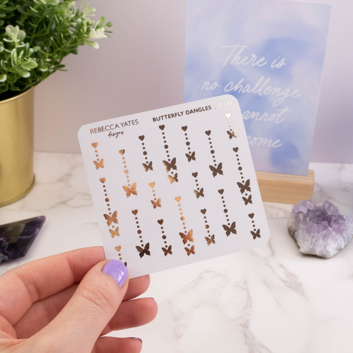 BUTTERFLY DANGLES - FOILED STICKER SHEET - Rebecca Yates