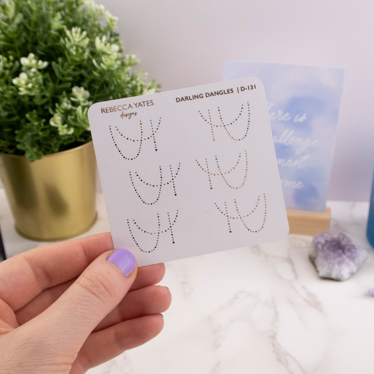 DARLING DANGLES - FOILED STICKER SHEET - Rebecca Yates