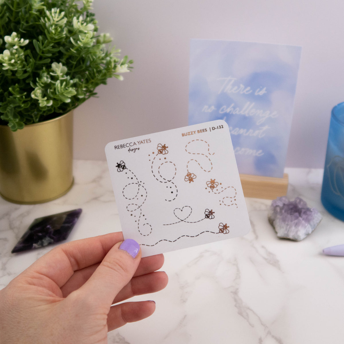 BUZZY BEES - FOILED STICKER SHEET - Rebecca Yates