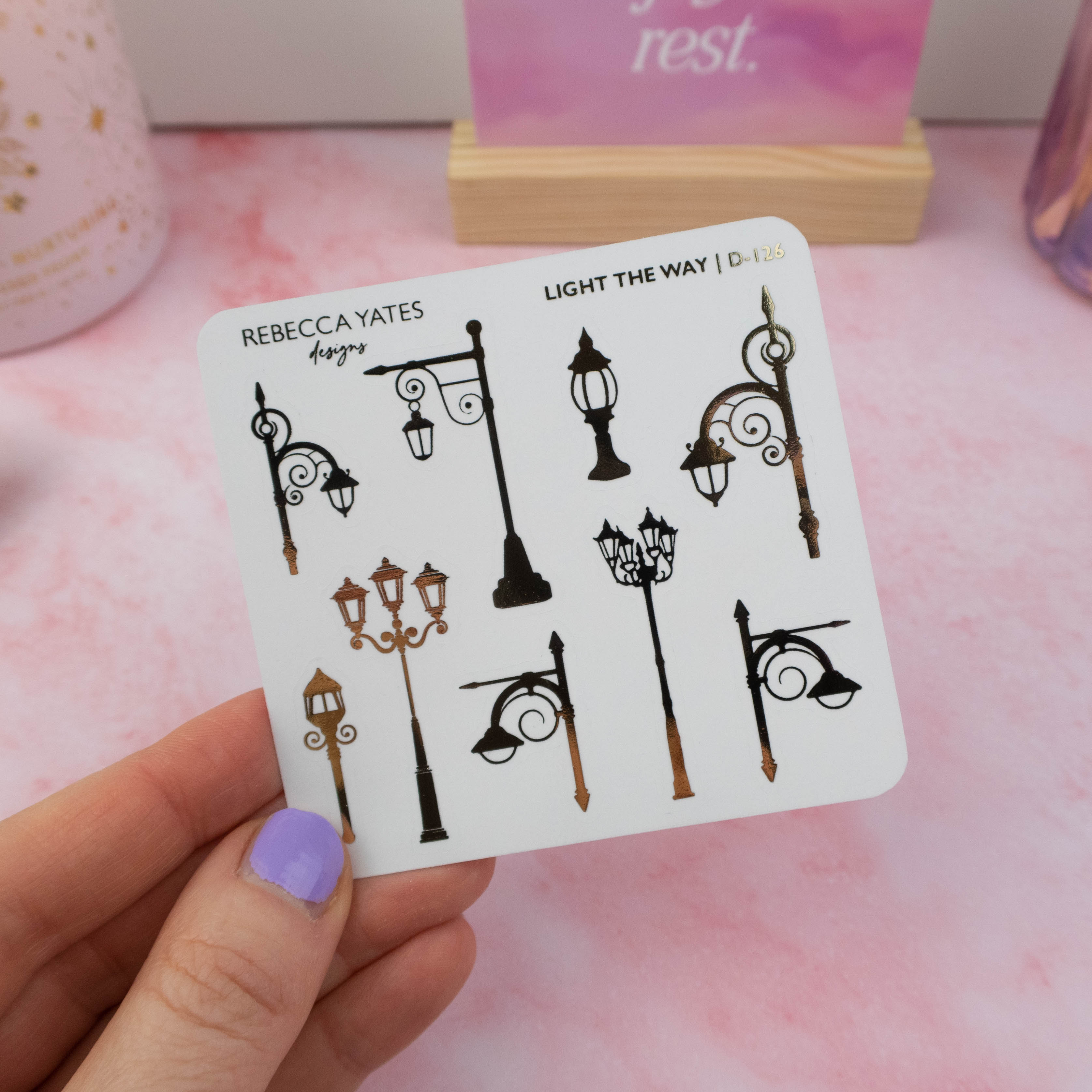 LIGHT THE WAY - FOILED STICKER SHEET - Rebecca Yates