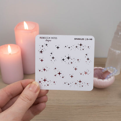 SPARKLES - FOILED STICKER SHEET - LTD ED PINK FOIL - Rebecca Yates
