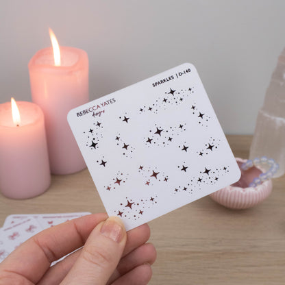 SPARKLES - FOILED STICKER SHEET - LTD ED PINK FOIL - Rebecca Yates