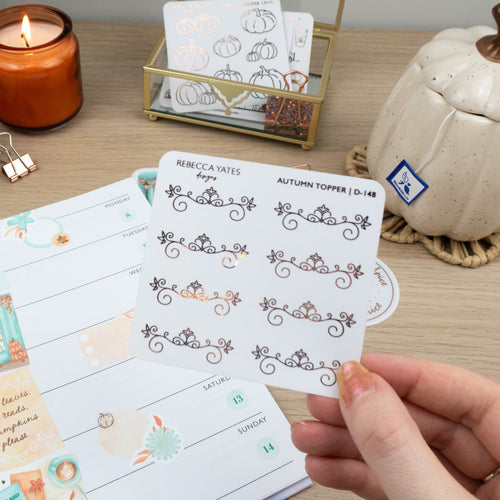 AUTUMN TOPPER - FOILED STICKER SHEET - Rebecca Yates