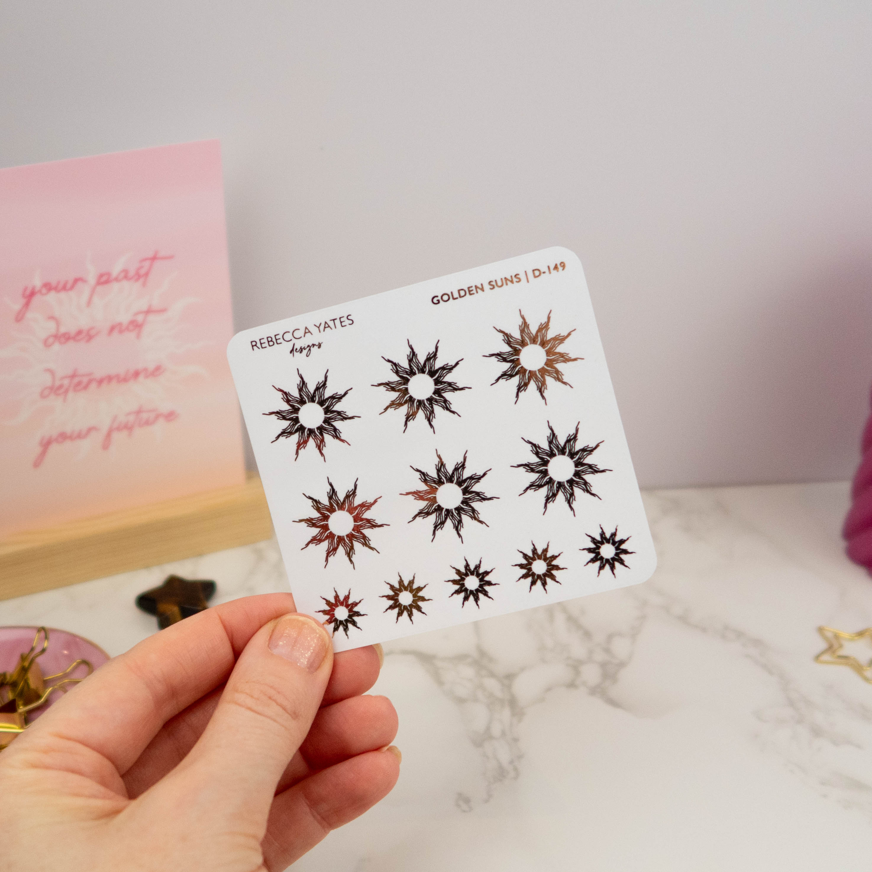 GOLDEN SUNS - FOILED STICKER SHEET - Rebecca Yates
