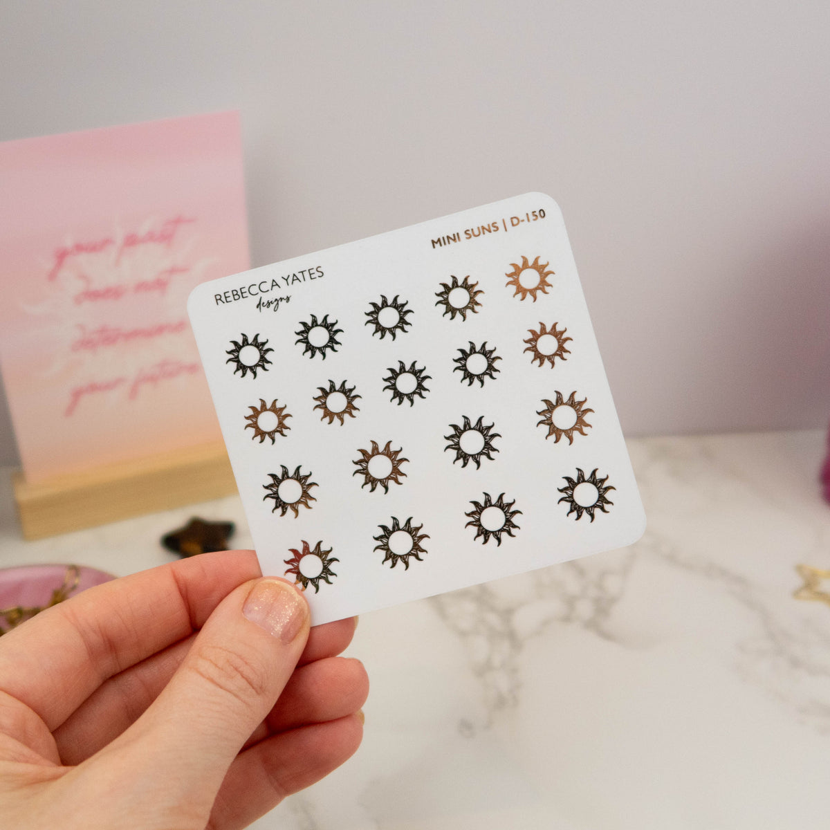 MINI SUNS - FOILED STICKER SHEET - Rebecca Yates