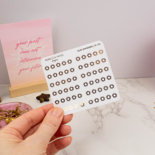 SUN DIVIDERS - FOILED STICKER SHEET