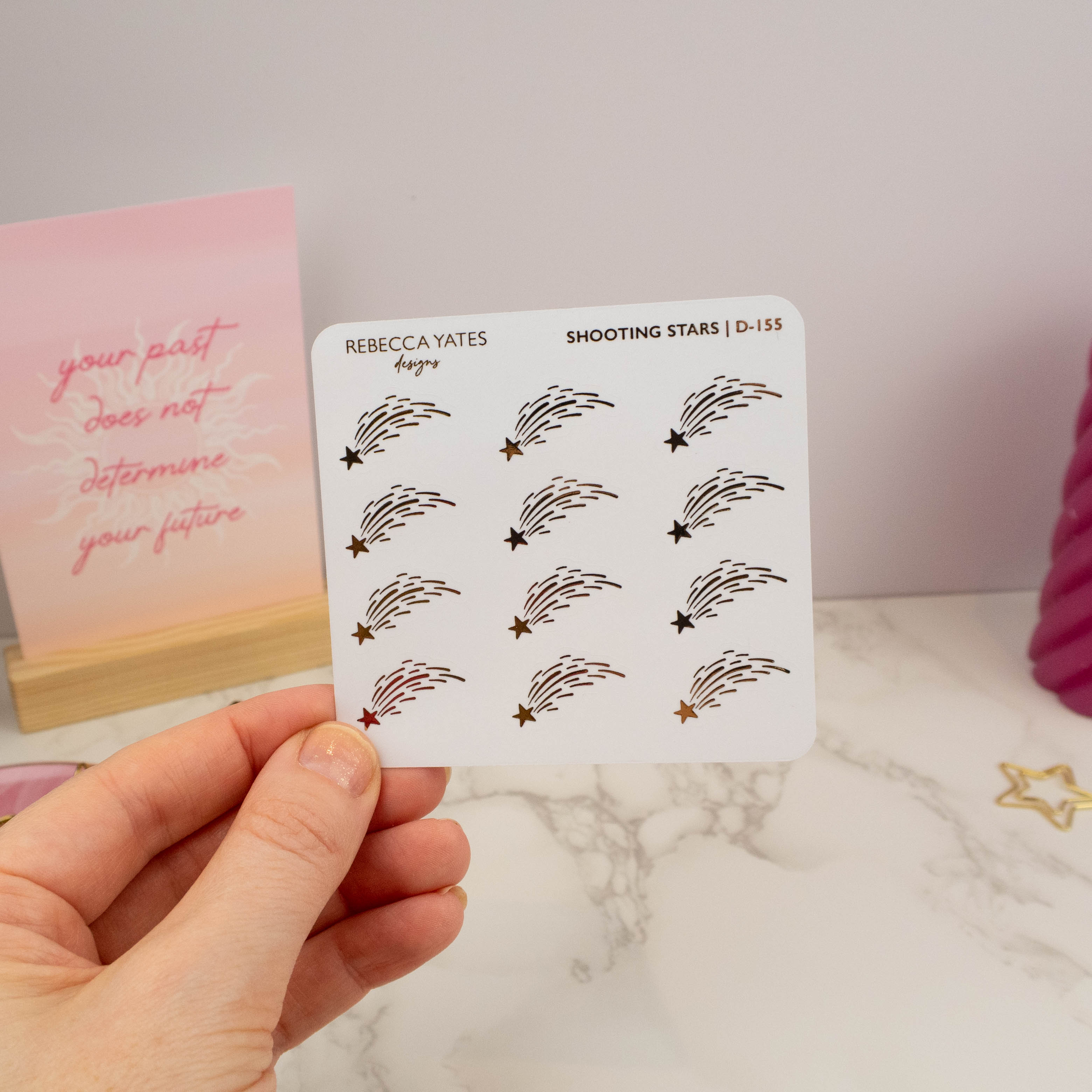 SHOOTING STARS - FOILED STICKER SHEET - Rebecca Yates