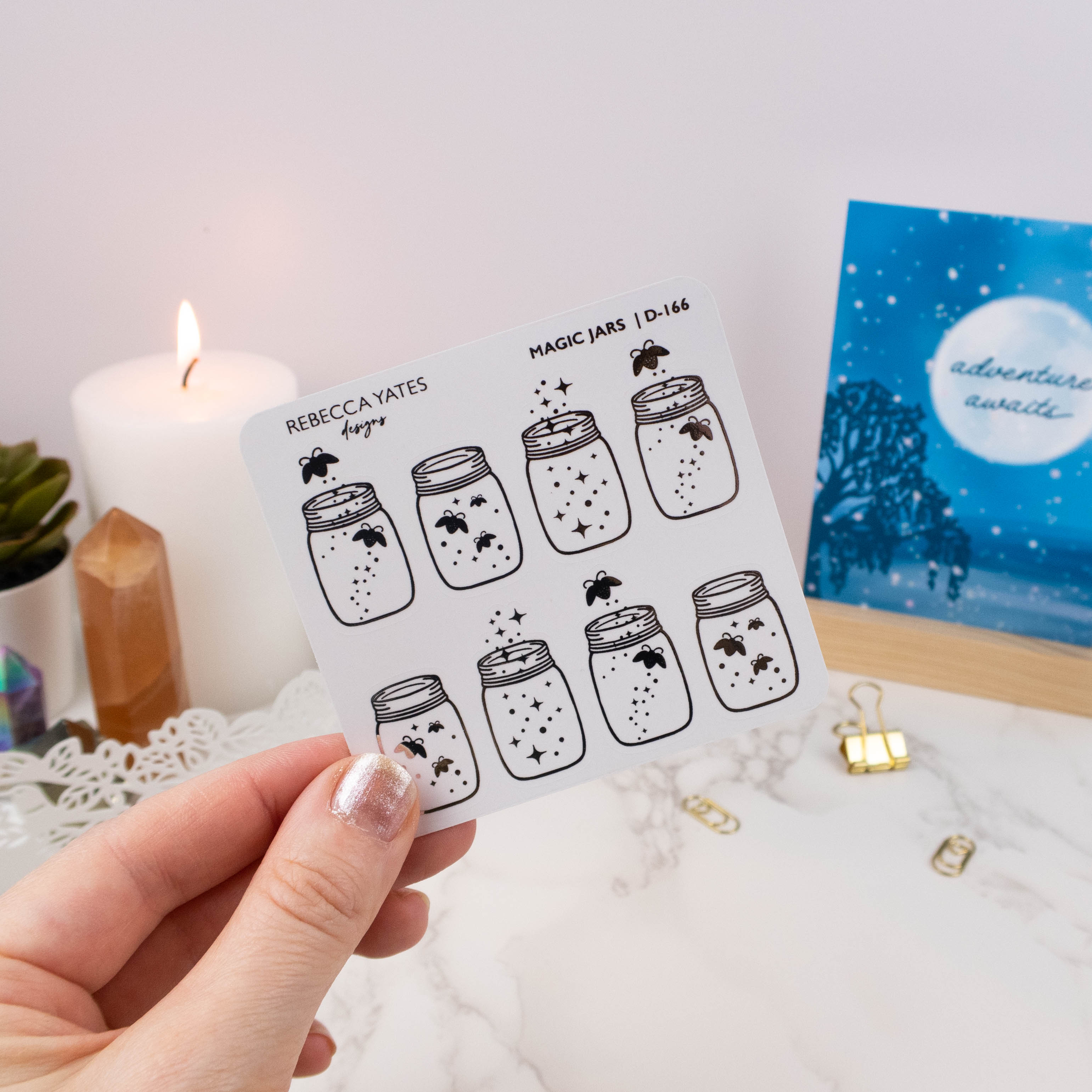 MAGIC JARS - FOILED STICKER SHEET - Rebecca Yates