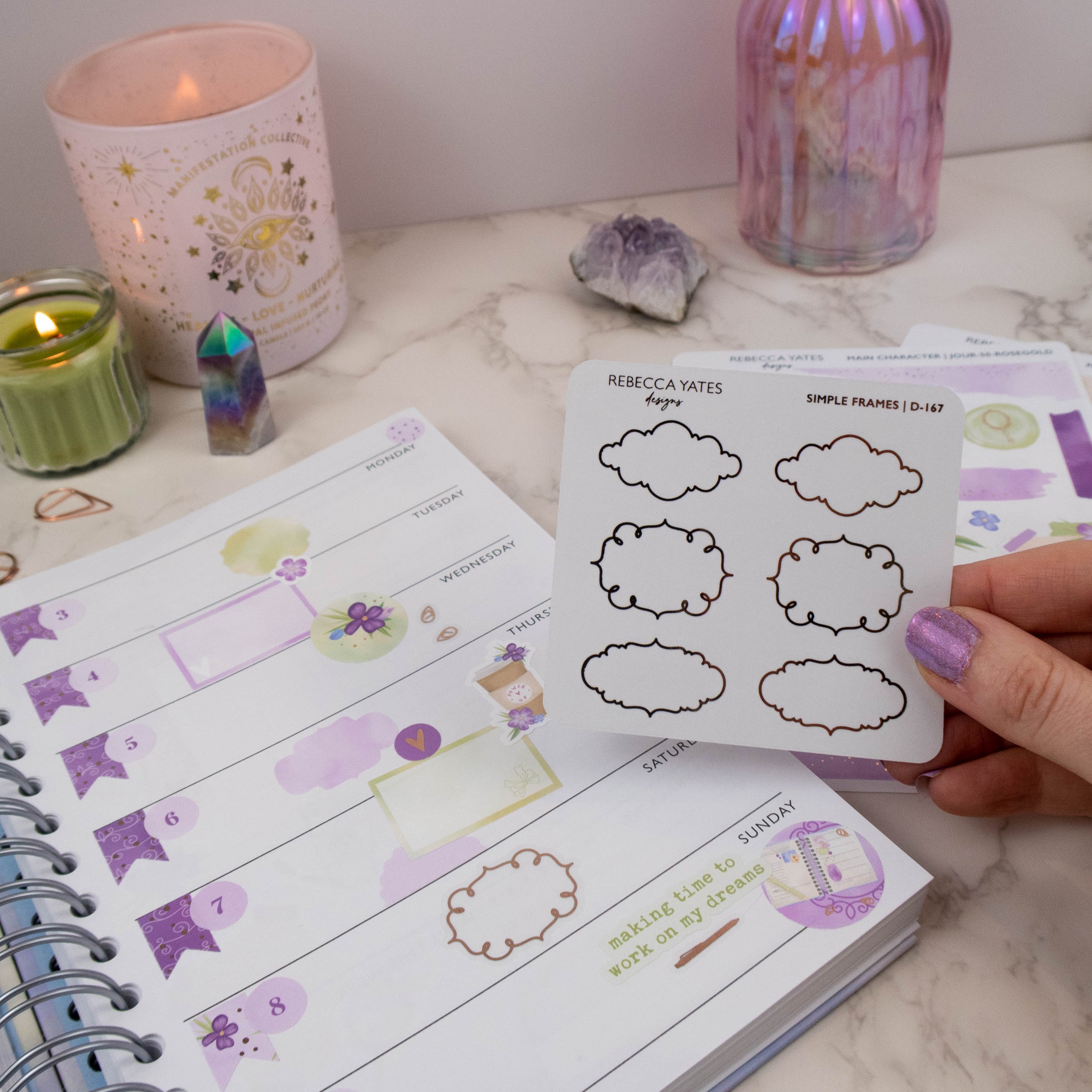 SIMPLE FRAMES - FOILED STICKER SHEET - Rebecca Yates