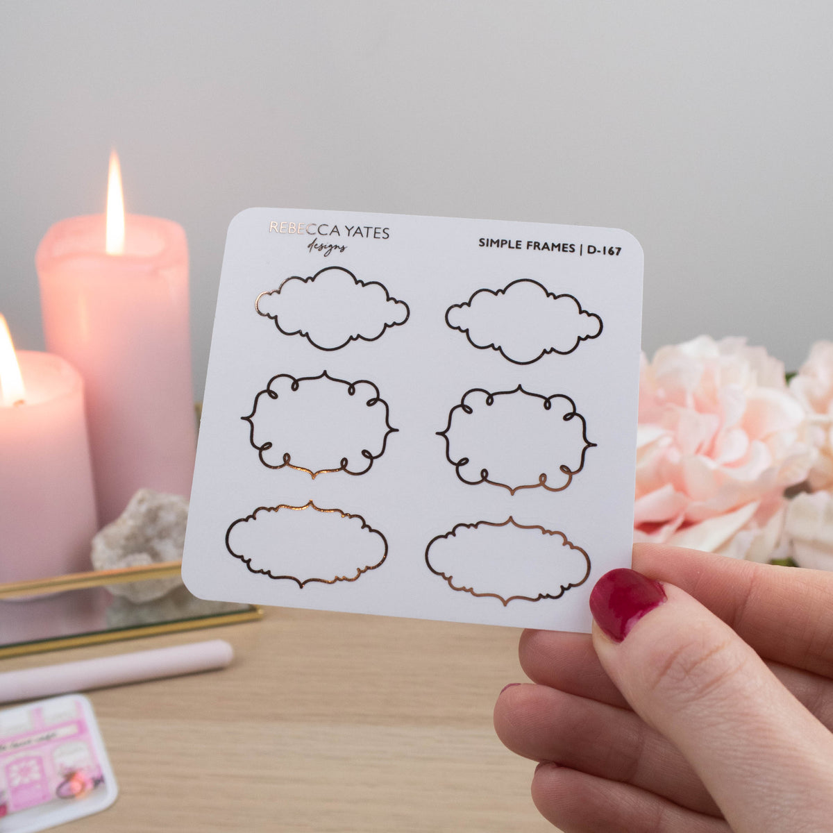 SIMPLE FRAMES - FOILED STICKER SHEET - Rebecca Yates