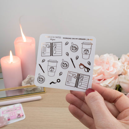 WORKING ON MY DREAMS - FOILED STICKER SHEET