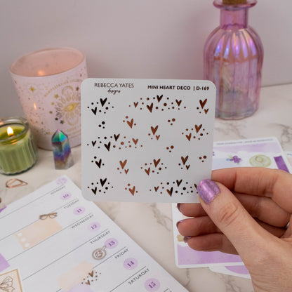 MINI HEART DECO - FOILED STICKER SHEET