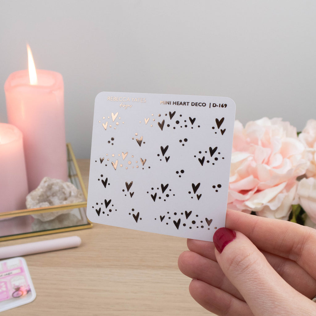 MINI HEART DECO - FOILED STICKER SHEET - Rebecca Yates