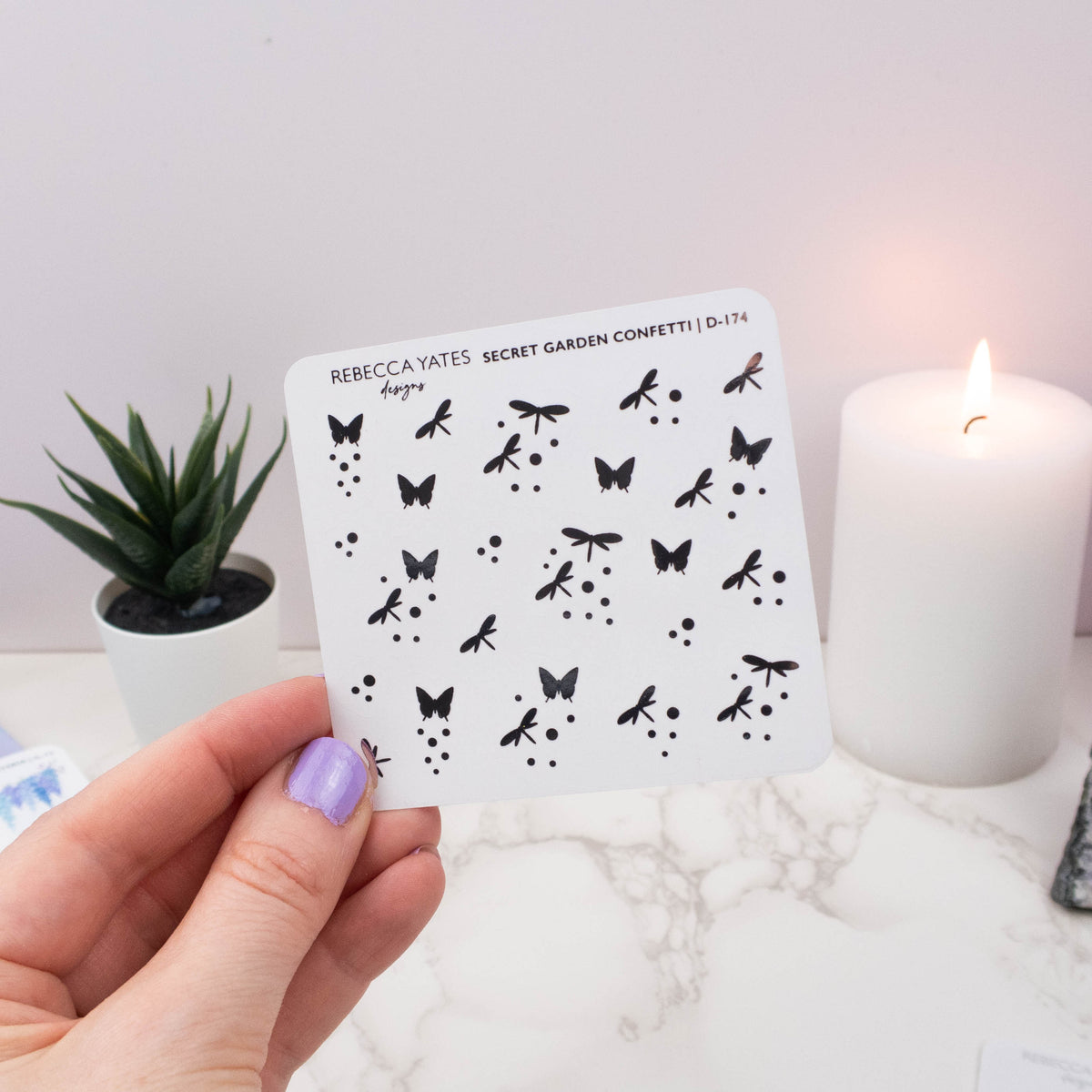 SECRET GARDEN CONFETTI - FOILED STICKER SHEET - Rebecca Yates