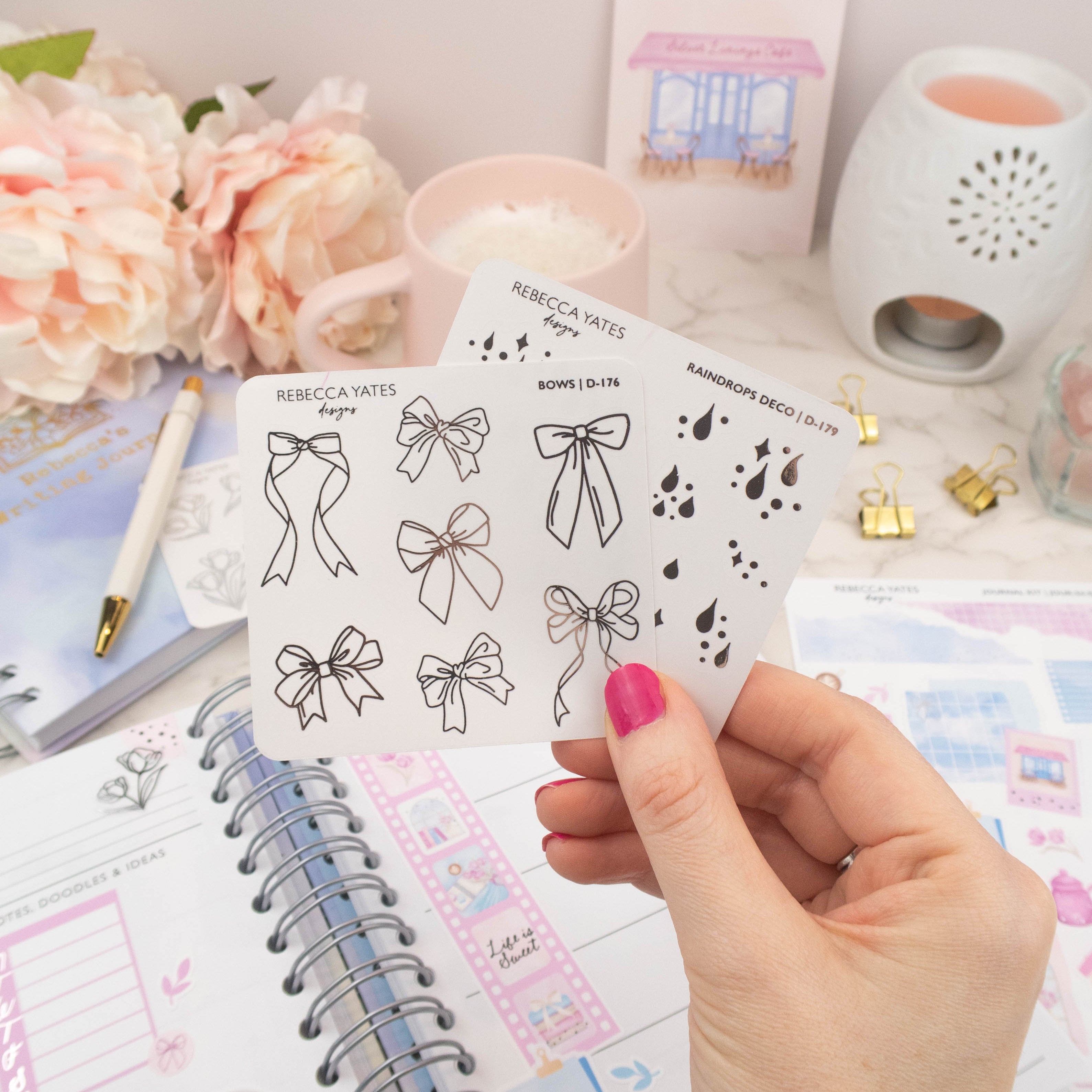 BOWS - FOILED STICKER SHEET - Rebecca Yates