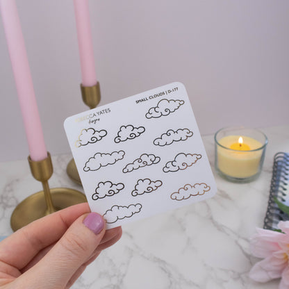 SMALL CLOUDS - FOILED STICKER SHEET - Rebecca Yates