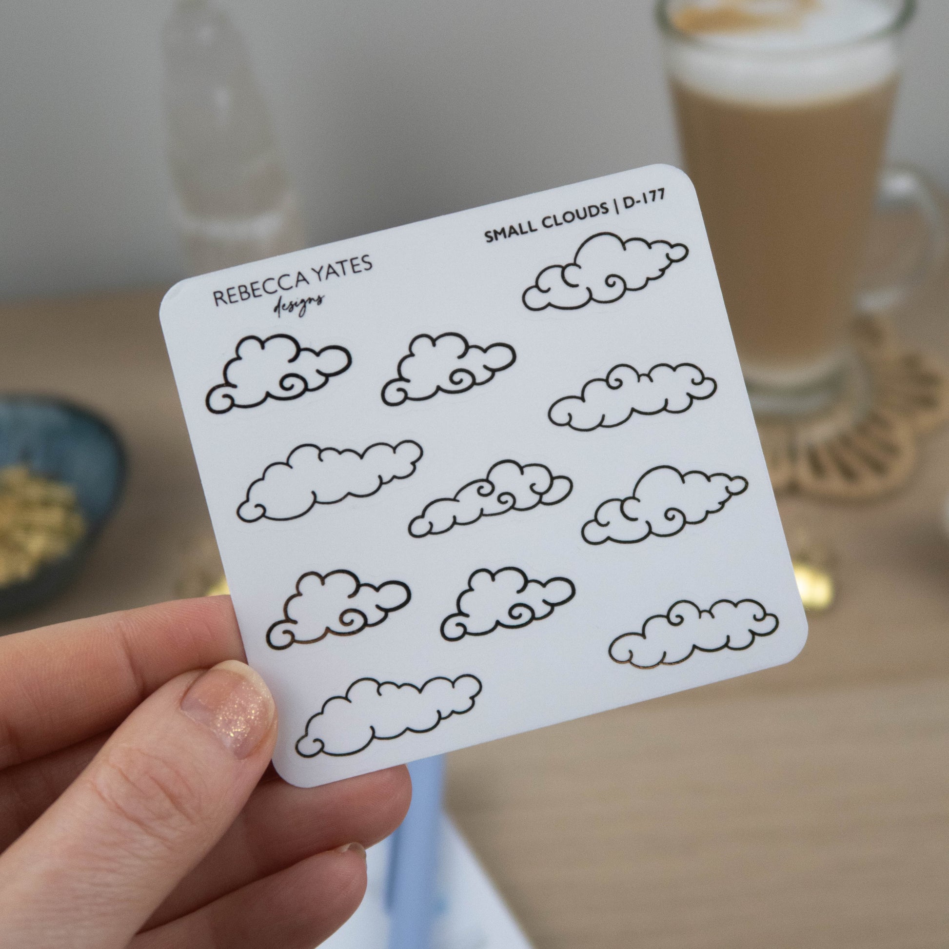 SMALL CLOUDS - FOILED STICKER SHEET - Rebecca Yates