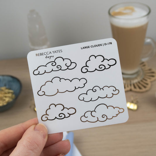 LARGE CLOUDS - FOILED STICKER SHEET - Rebecca Yates